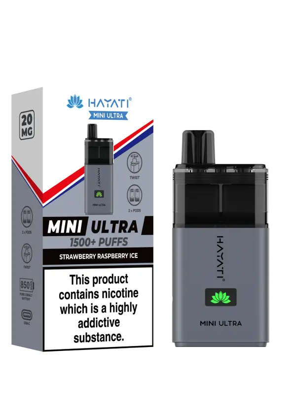  Strawberry Raspberry Ice Hayati Mini Ultra Disposable Vape 